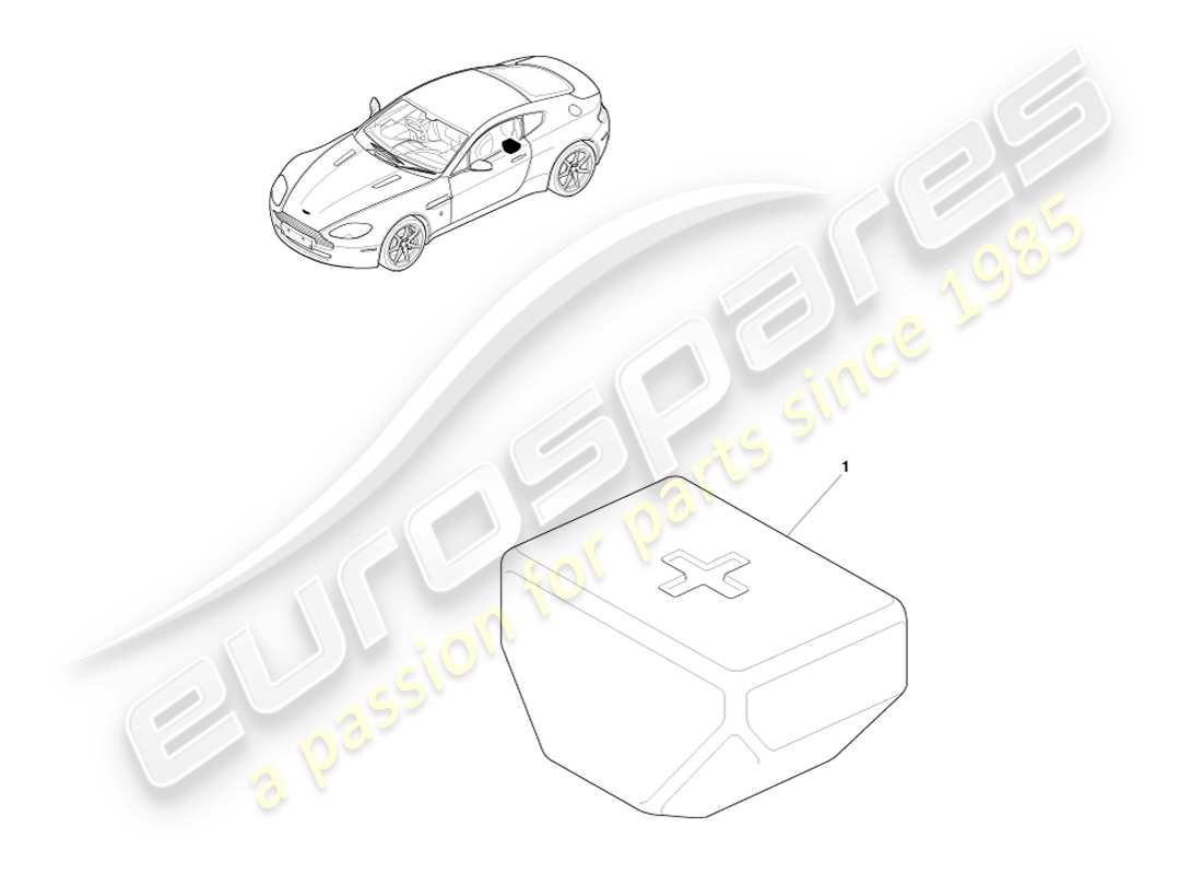aston martin v8 vantage (2007) kit de premiers secours schéma des pièces