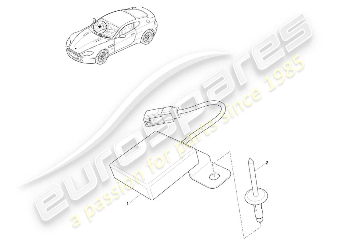 aston martin v8 vantage (2007) antenne wi-fi, 16my schéma des pièces