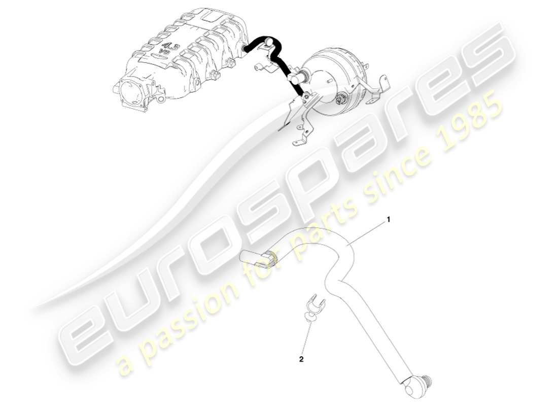 aston martin v8 vantage (2007) tuyau à vide, diagramme de pièces lhd