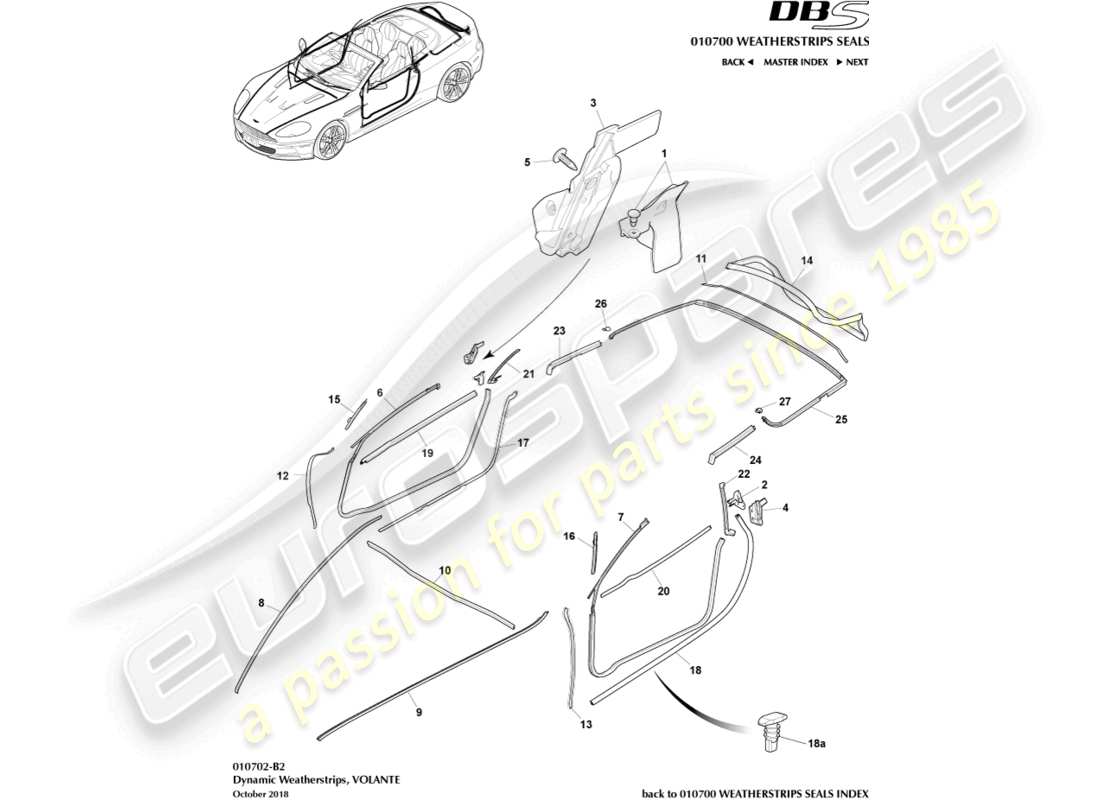 aston martin dbs (2012) coupe-froid dynamique, diagramme de pièce volante