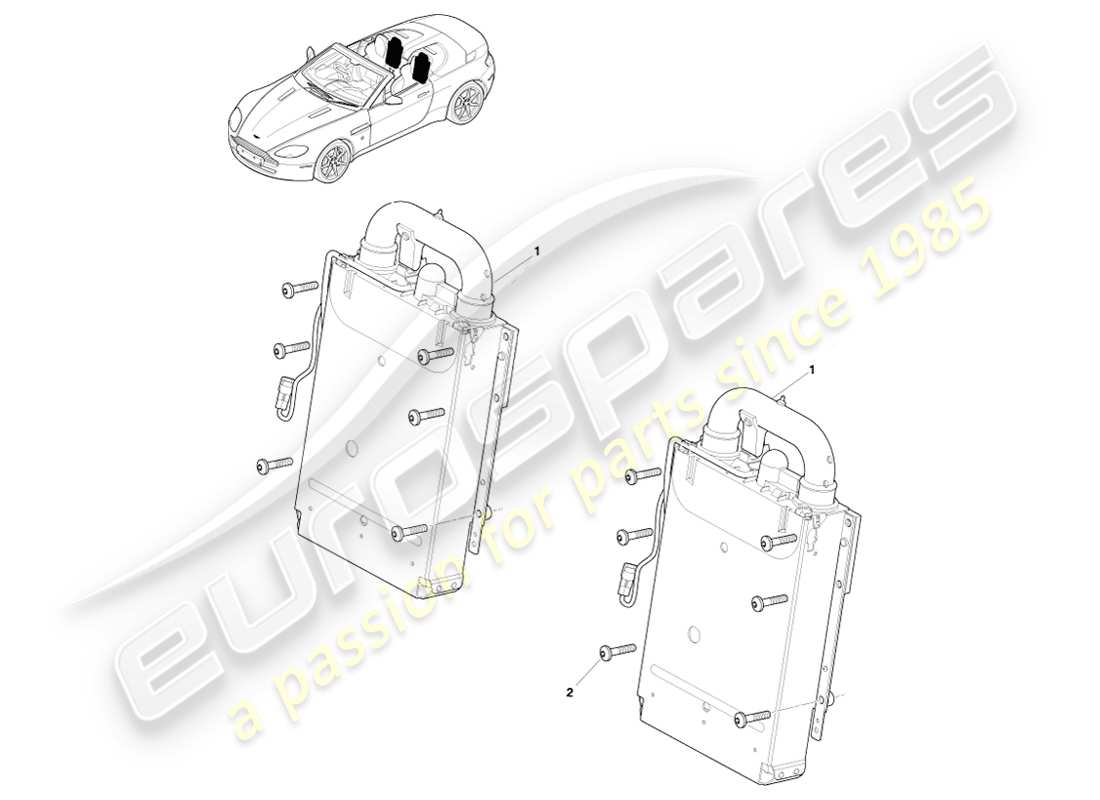 aston martin v8 vantage (2007) installation du rops, diagramme des pièces du roadster