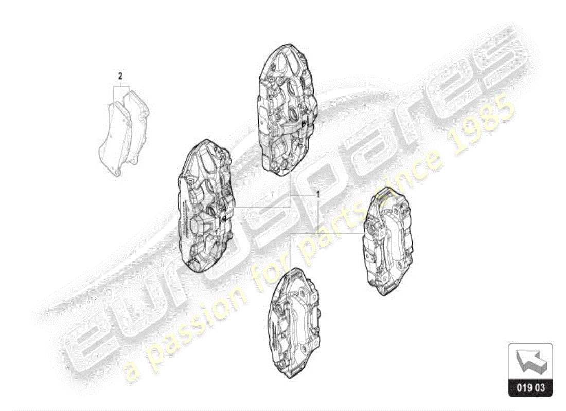 lamborghini revuelto coupe (accessories) kit de rénovation pour étrier de frein couleur schéma des pièces