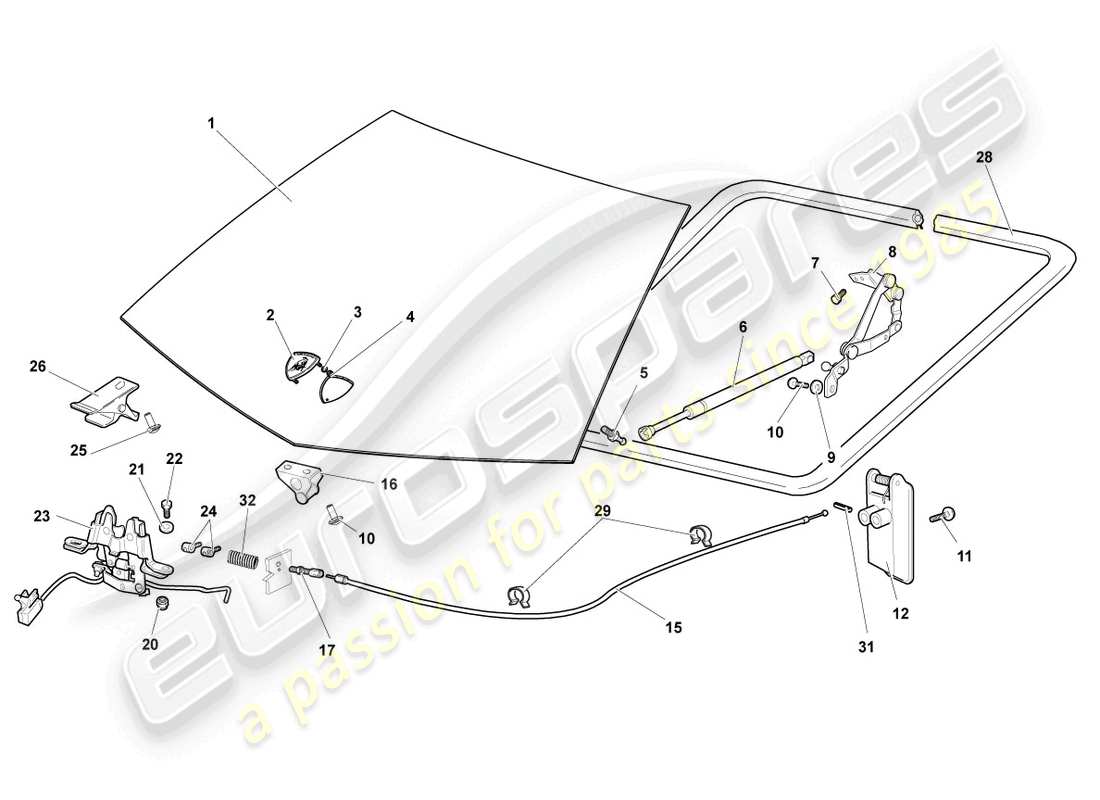lamborghini reventon bonnet schéma des pièces