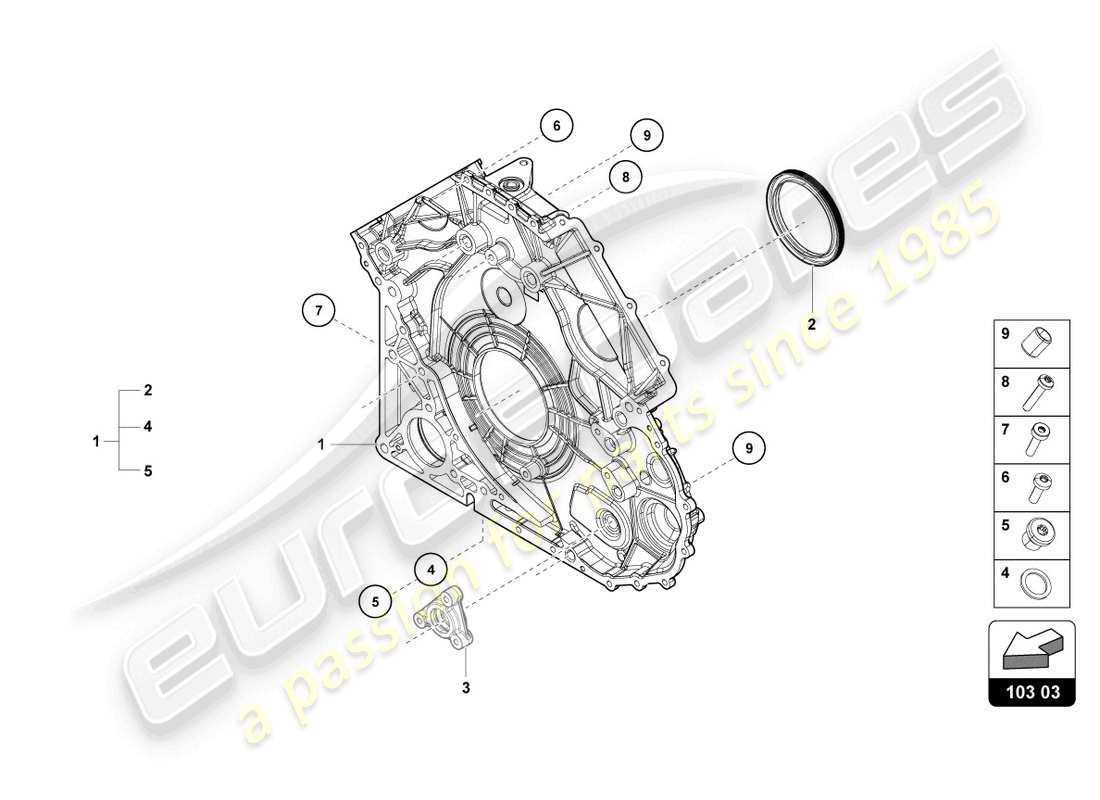 lamborghini sto (2024) couvercle pour carter de distribution schéma des pièces