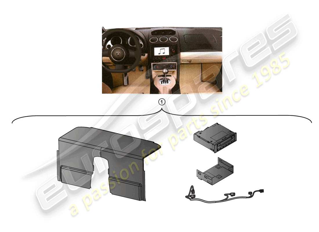 lamborghini lp560-4 spider (accessories) pack changeur de cd, ensemble de rétrofit schéma des pièces