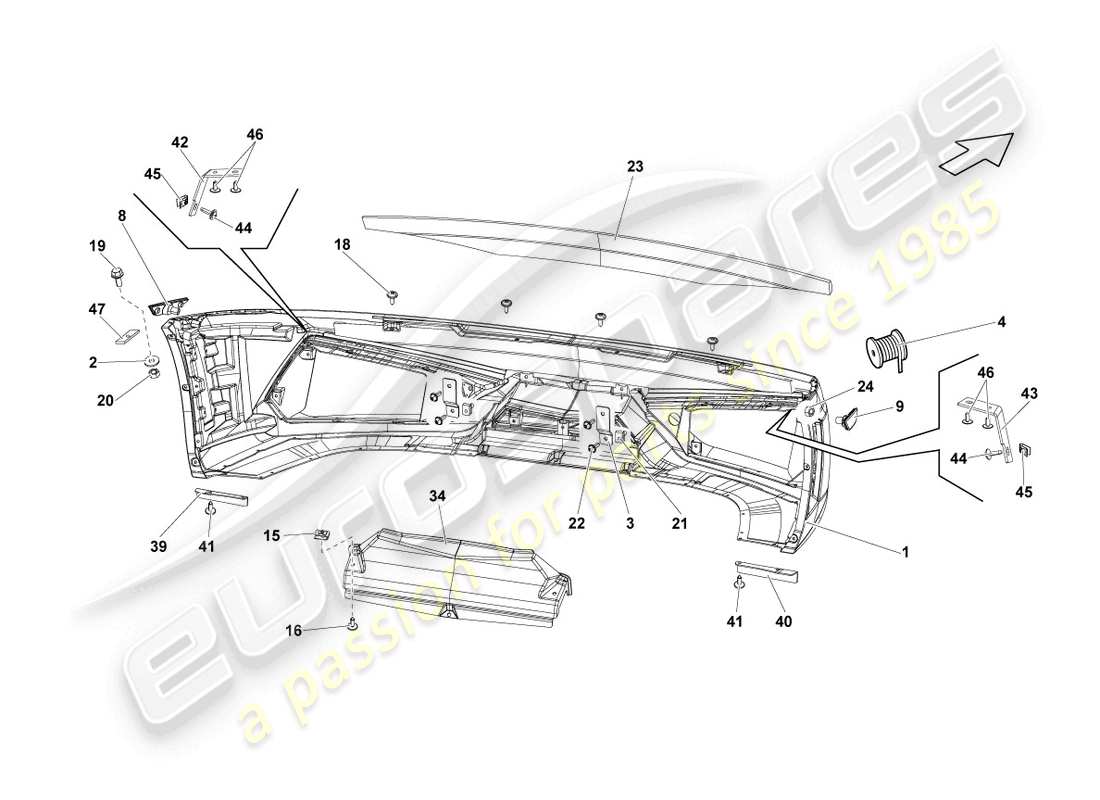 lamborghini lp570-4 sl (2013) pare-chocs avant schéma des pièces