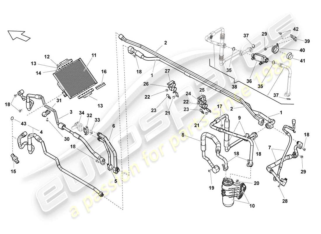 lamborghini lp570-4 sl (2013) diagramme des pièces du condenseur de climatisation