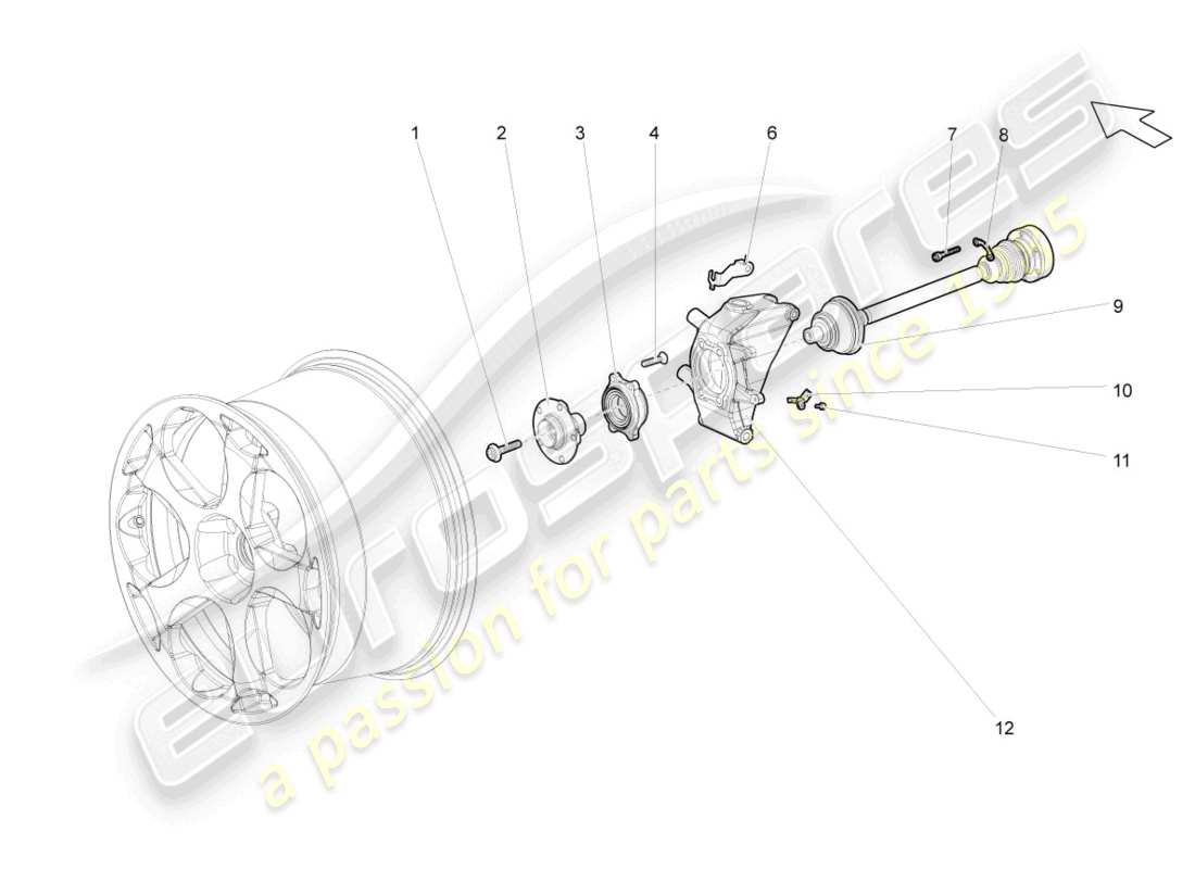 lamborghini gallardo coupe (2004) arbre de transmission arrière schéma des pièces