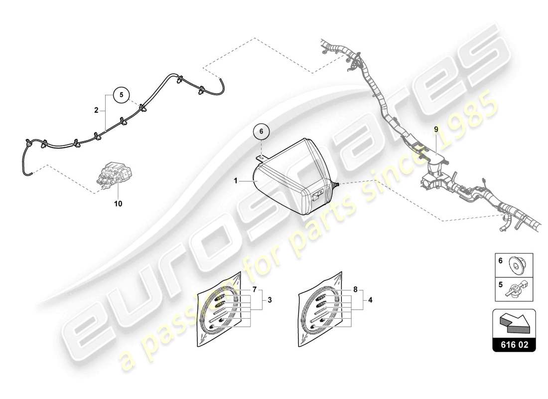 lamborghini urus (2020) dispositif de levage schéma des pièces