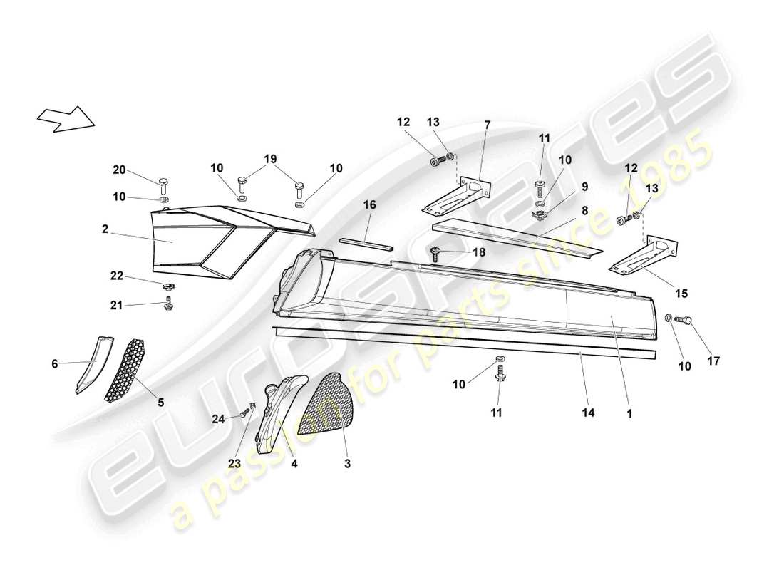 lamborghini reventon membre latéral droit schéma des pièces