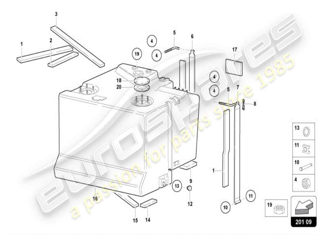lamborghini diablo vt (1999) réservoir de carburant - ravitaillement rapide diagramme des pièces