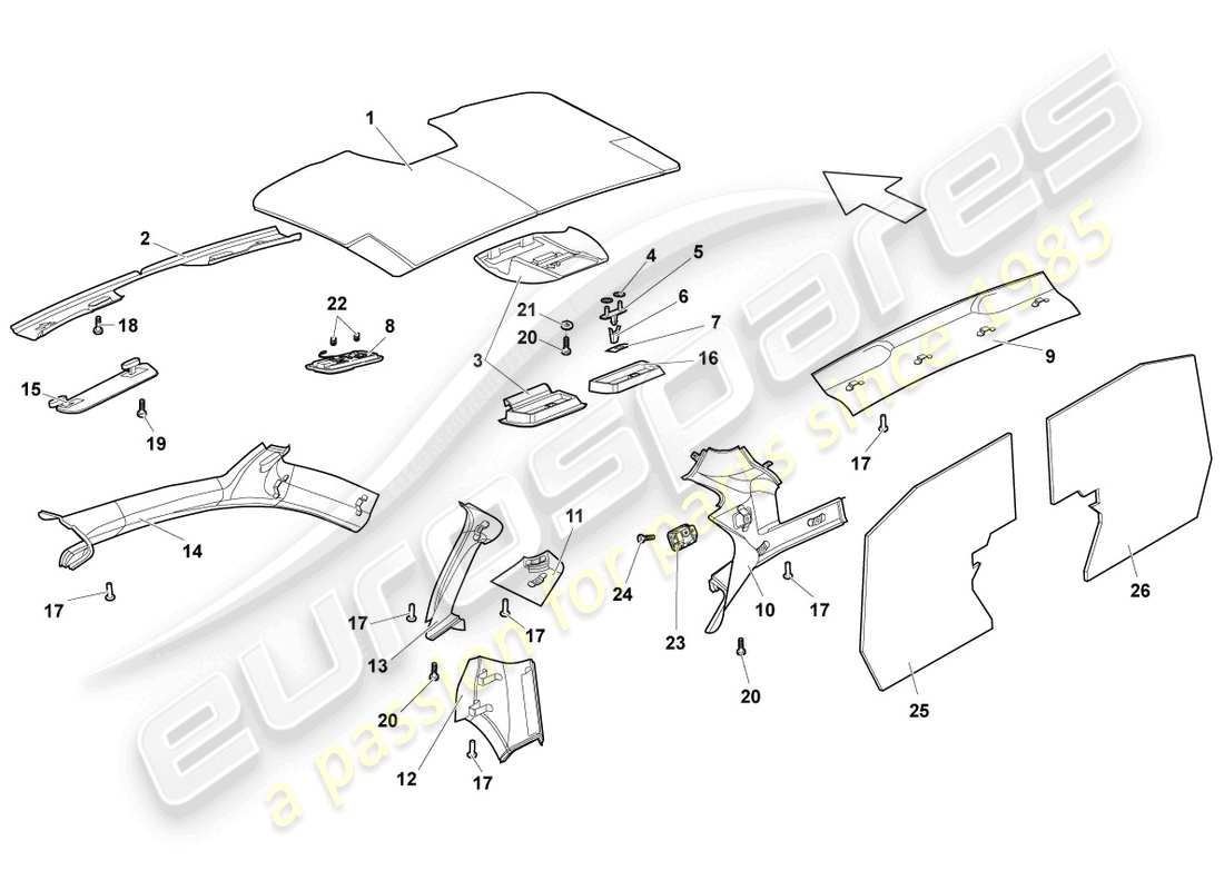 lamborghini reventon absorbeurs acoustiques schéma des pièces