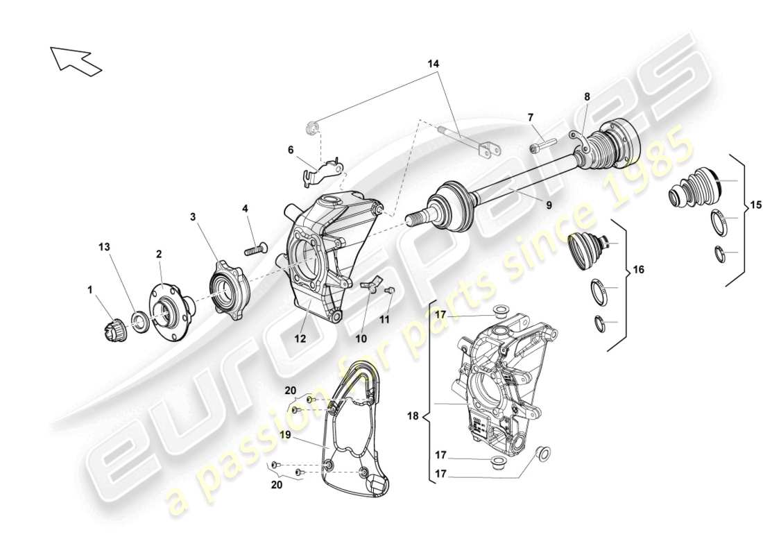 lamborghini lp550-2 coupe (2013) arbre de transmission arrière schéma des pièces