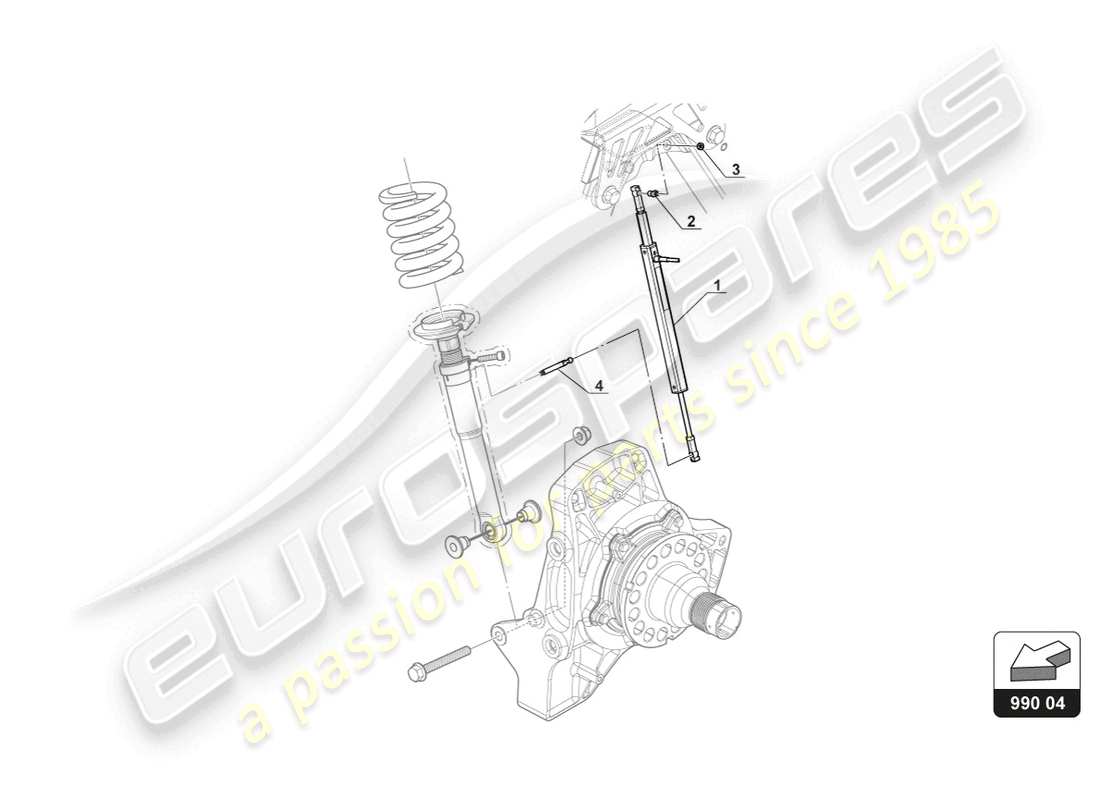 lamborghini gt3 evo (2018) potentiomètre d'amortisseur arrière schéma des pièces