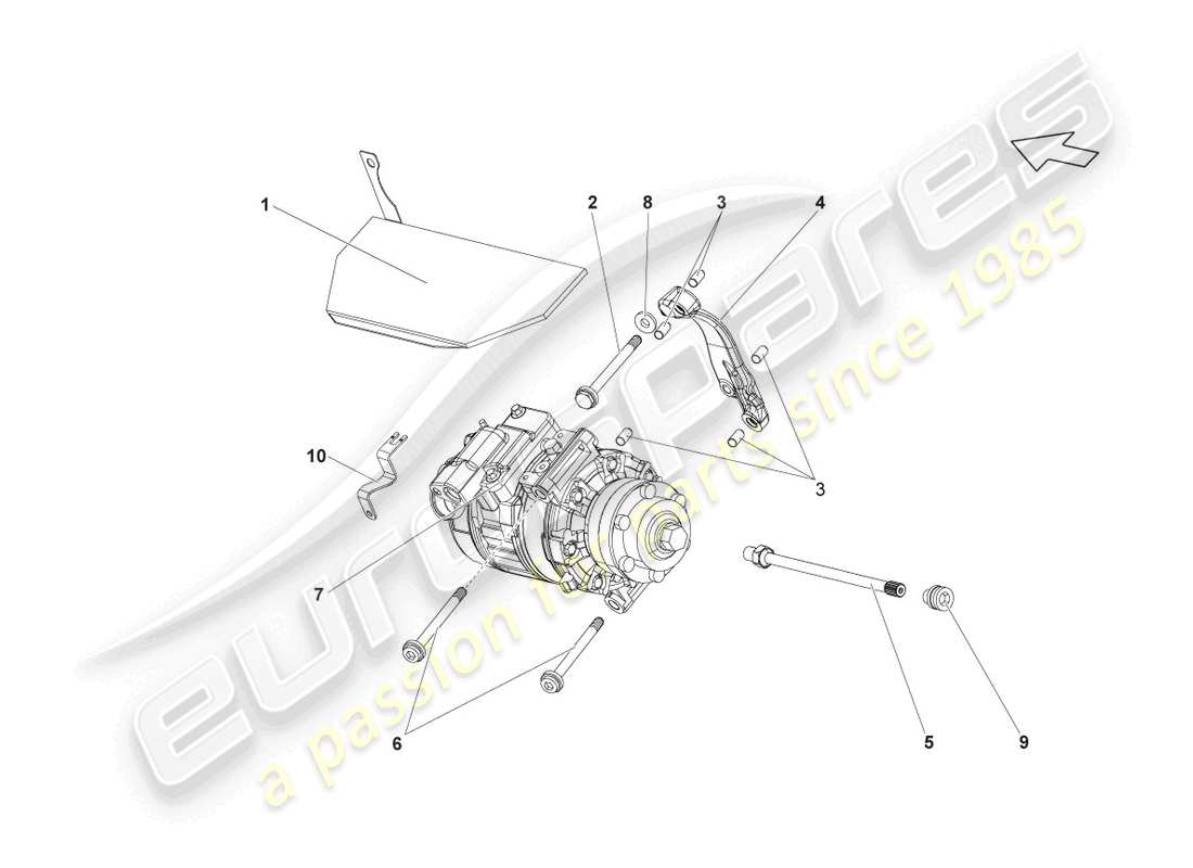 lamborghini lp570-4 sl (2010) diagramme des pièces du compresseur de climatisation