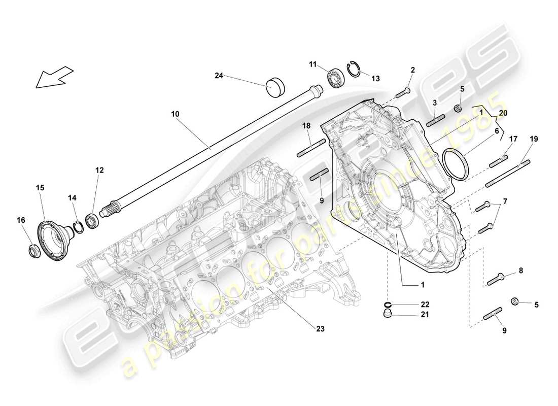 lamborghini blancpain sts (2013) couvercle pour différentiel d'essieu schéma des pièces