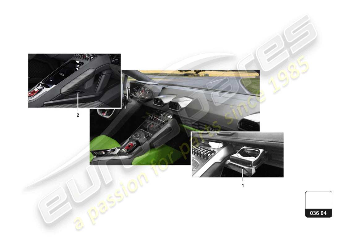 lamborghini huracan sto (accessories) porte-boissons schéma des pièces