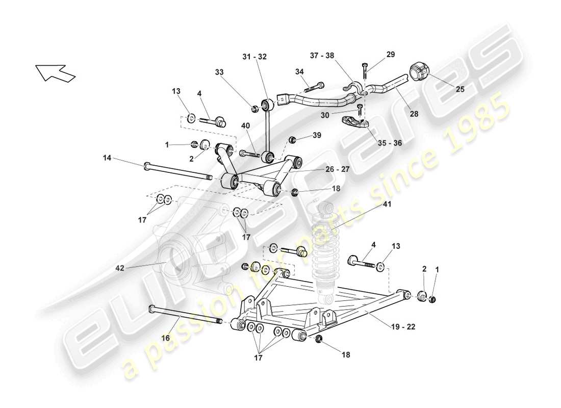 lamborghini lp640 roadster (2007) wishbone arrière schéma des pièces