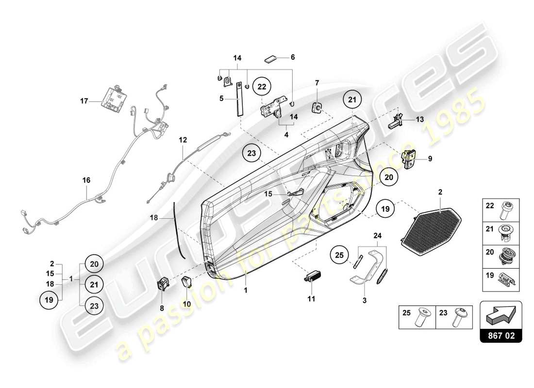 lamborghini sto (2022) panneau de porte schéma des pièces