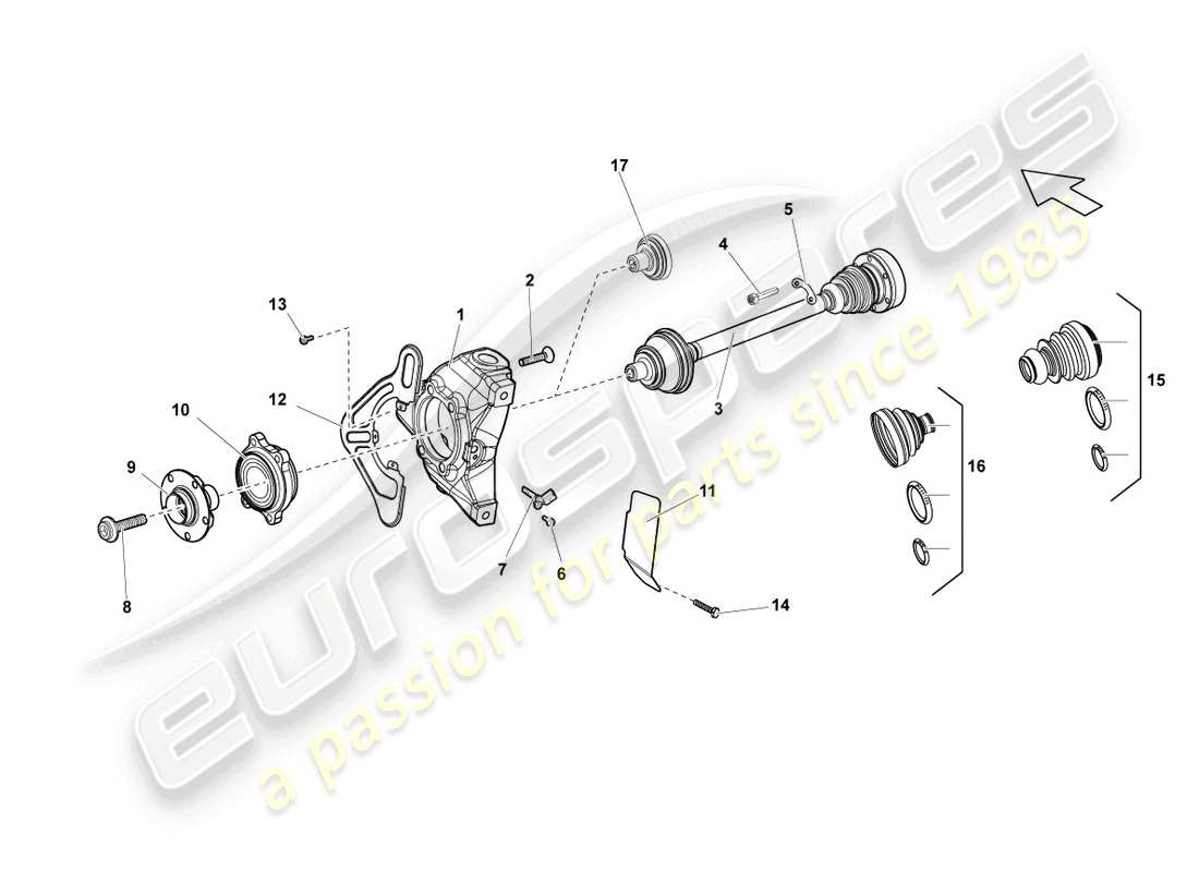 lamborghini lp570-4 sl (2013) arbre de transmission avant schéma des pièces