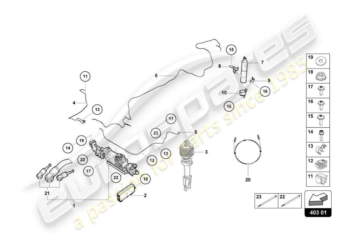 lamborghini tecnica (2023) dispositif de levage schéma des pièces