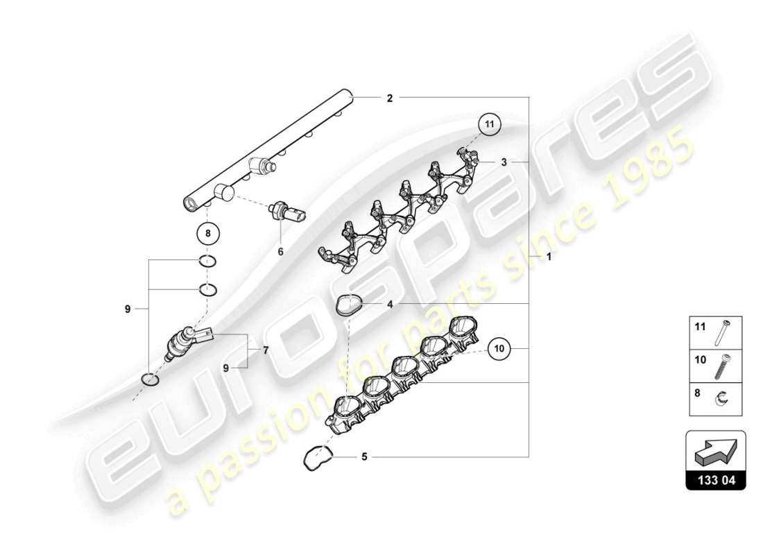 lamborghini evo spyder 2wd (2021) soupape d'injection schéma des pièces