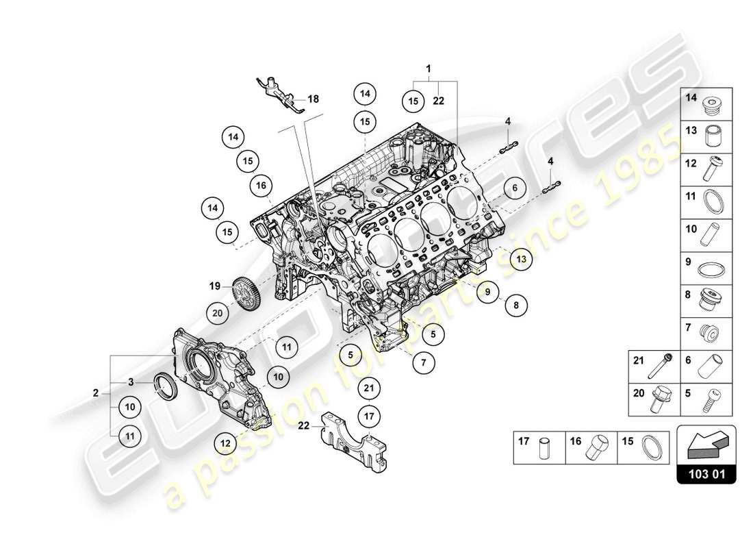 lamborghini urus performante (2024) carter moteur schéma des pièces