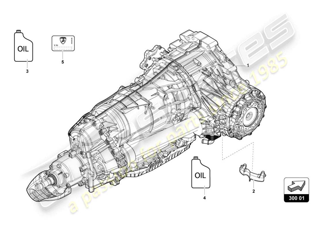 lamborghini urus performante (2024) boîte de vitesses, complète schéma des pièces