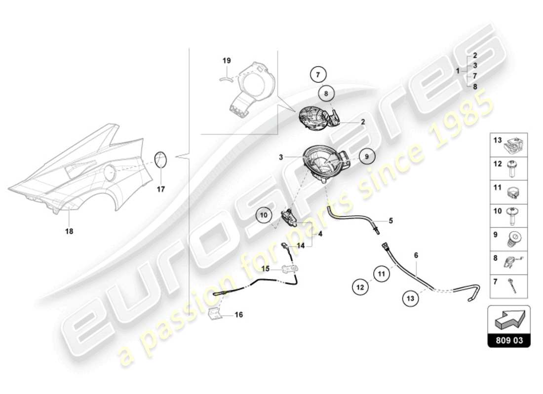 lamborghini sto (2023) trappe de remplissage de carburant schéma des pièces