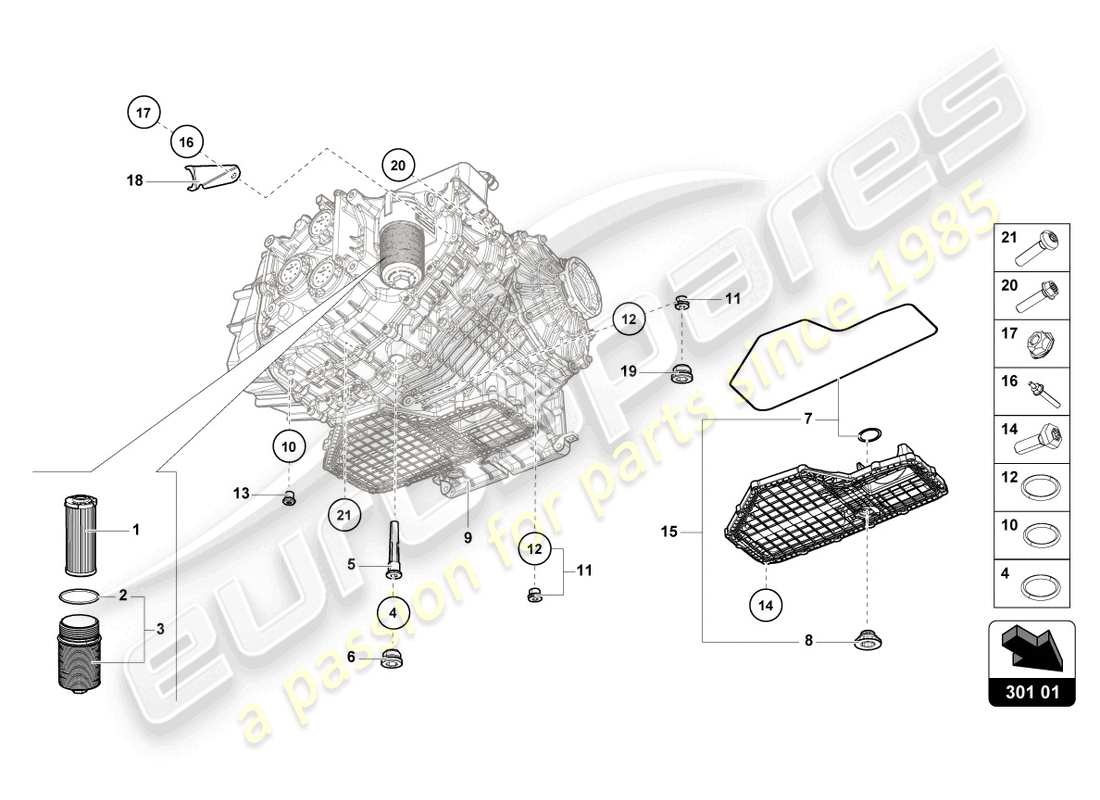 lamborghini evo spyder (2024) filtre à huile schéma des pièces