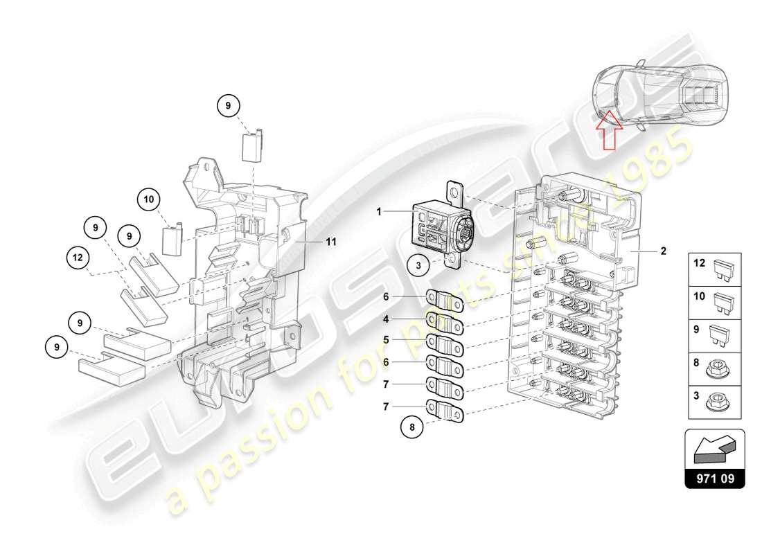 lamborghini tecnica (2024) fusibles schéma des pièces