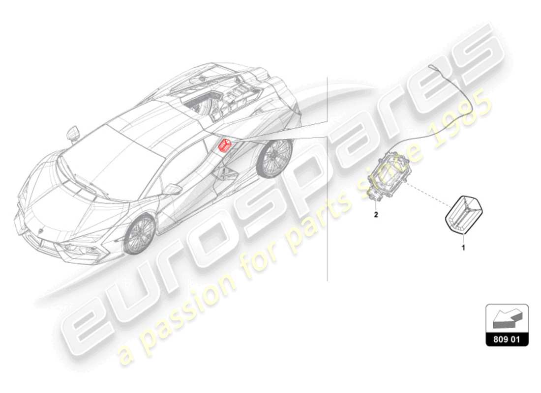 lamborghini revuelto coupe (2024) trappe de remplissage de carburant schéma des pièces