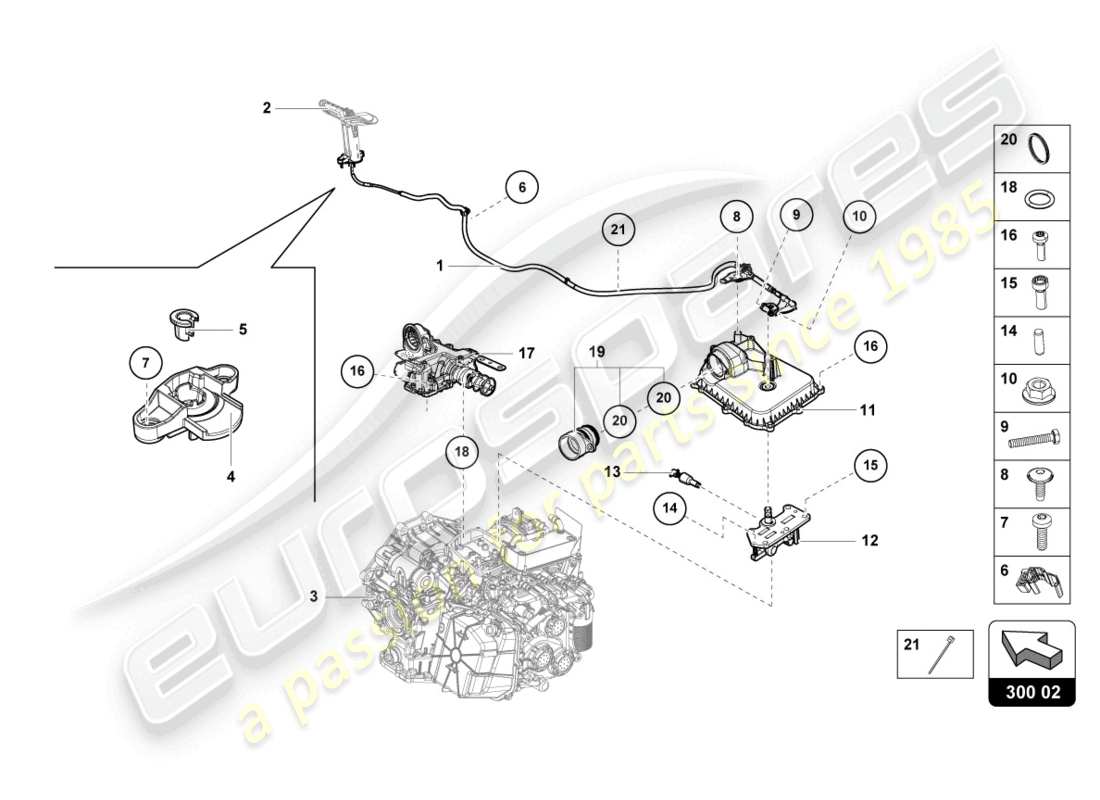 lamborghini evo spyder 2wd (2022) levier de deblocage schéma des pièces