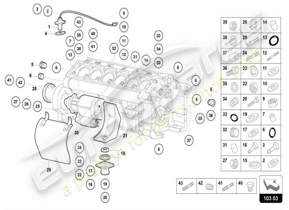 lamborghini diablo vt (1996) bloc moteur schéma des pièces