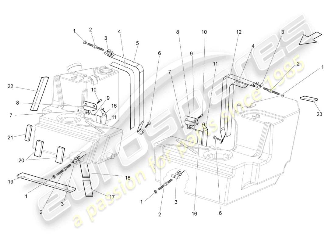 lamborghini gallardo coupe (2004) fixations diagramme des pièces