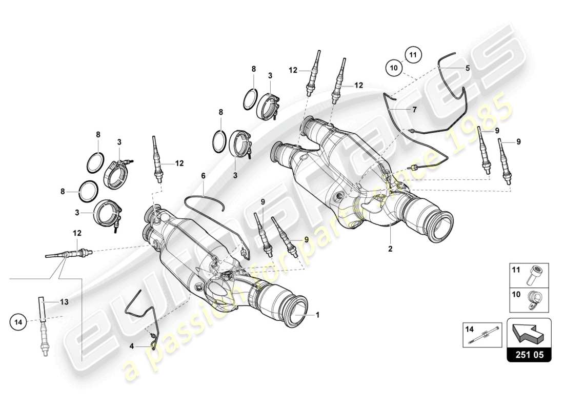 lamborghini ultimae (2022) convertisseur catalytique schéma des pièces