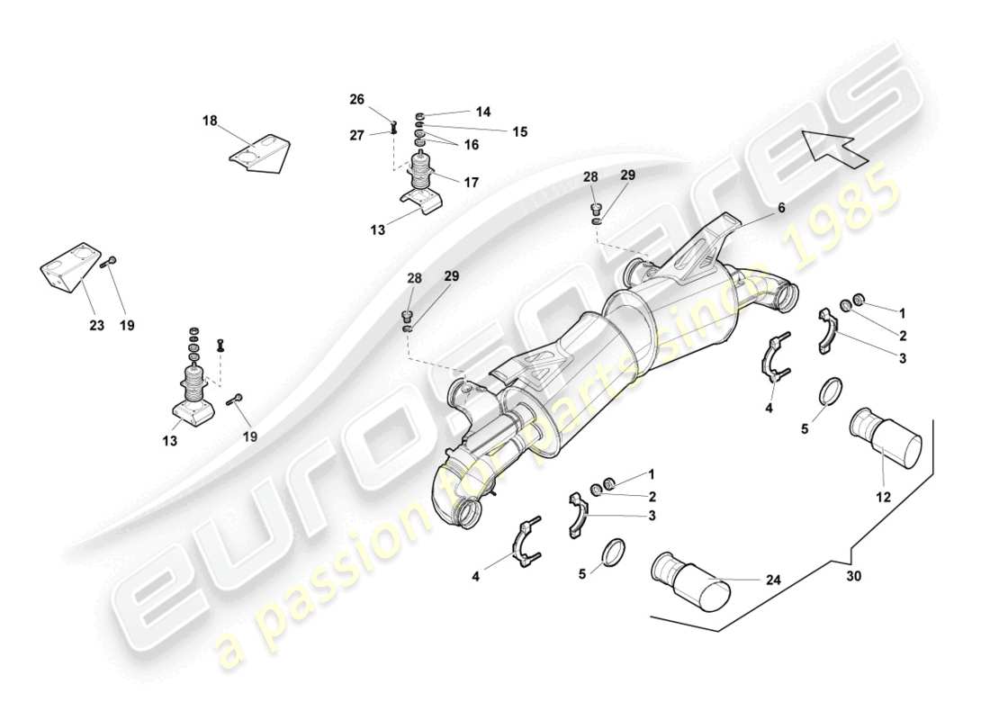 lamborghini superleggera (2008) silencieux arrière schéma des pièces
