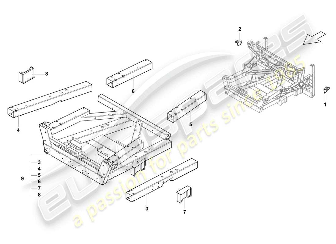 lamborghini lp550-2 spyder (2014) partie avant de carrosserie schéma des pièces