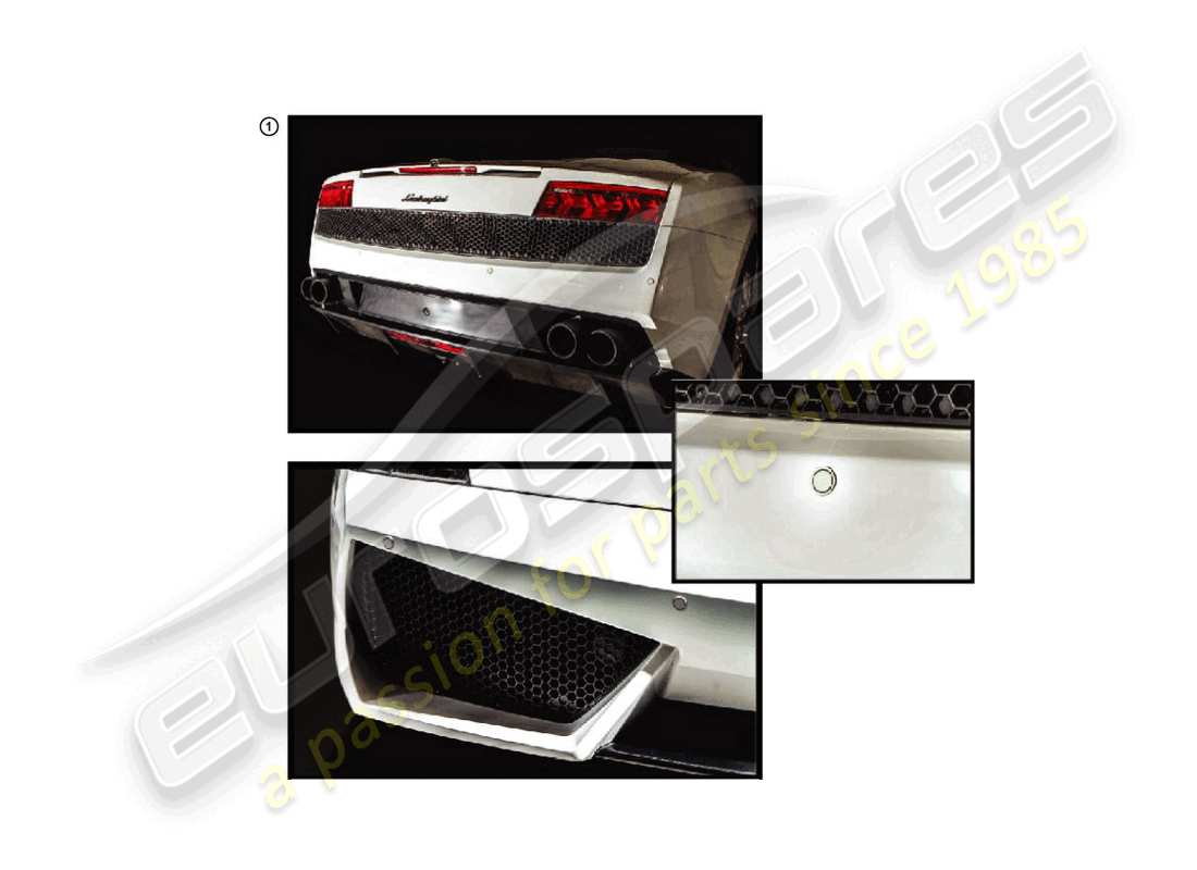 lamborghini lp550-2 spyder (accessories) installer. kit d'aide au stationnement. diagramme de pièce