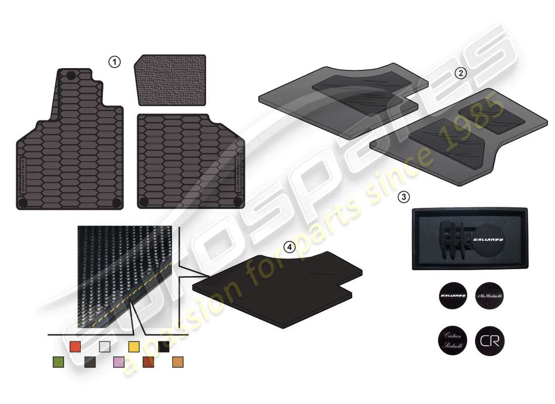 lamborghini gallardo coupe (accessories) ensemble de rénovation schéma des pièces