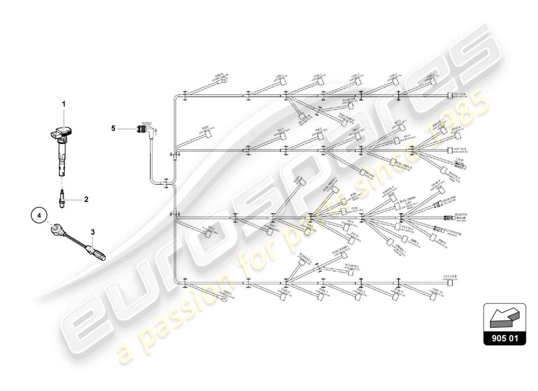 lamborghini 2015 (super trofeo) impianto di accensione diagramme des pièces