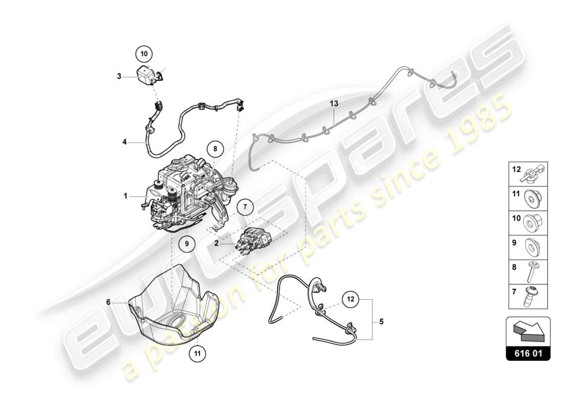 lamborghini urus (2020) dispositif de levage schéma des pièces