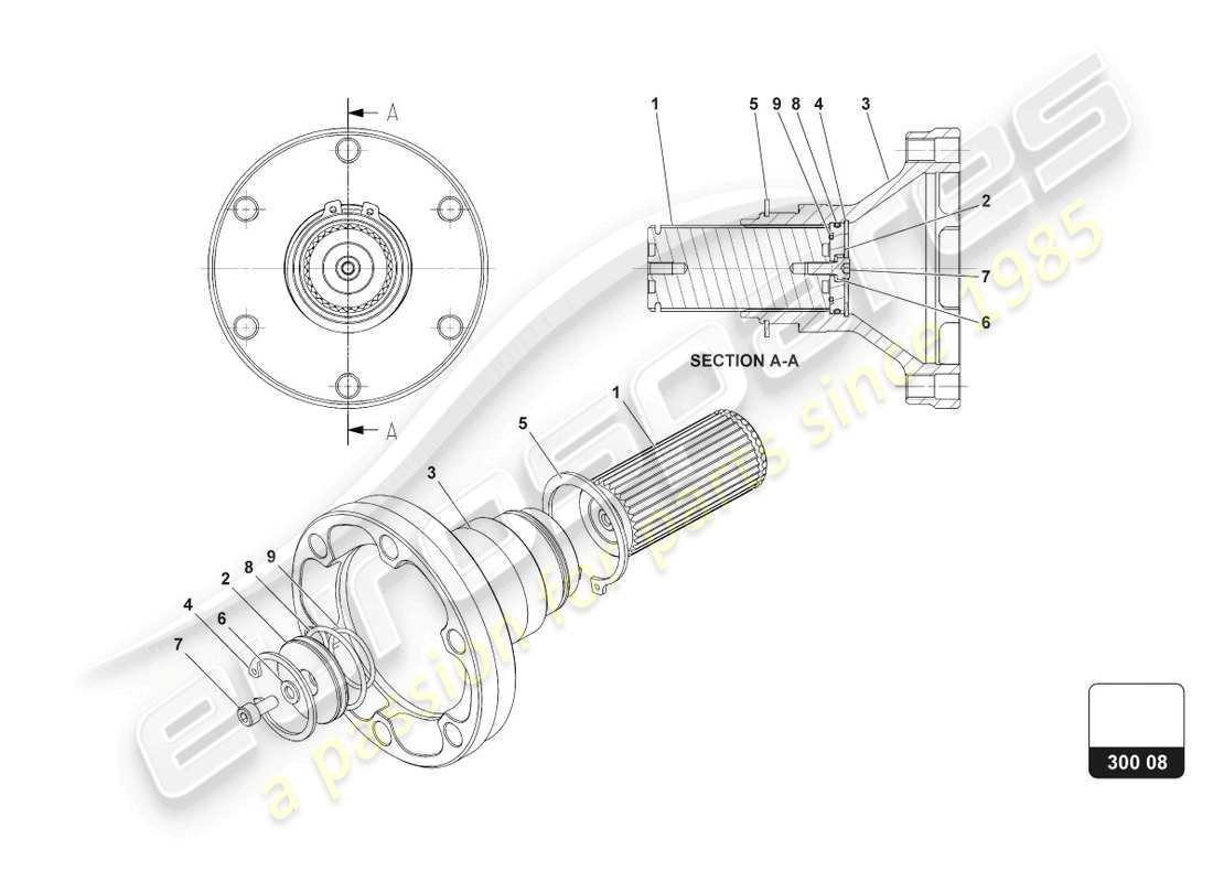 lamborghini 2022 (super trofeo evo 2) assemblage de bride de sortie gauche schéma des pièces