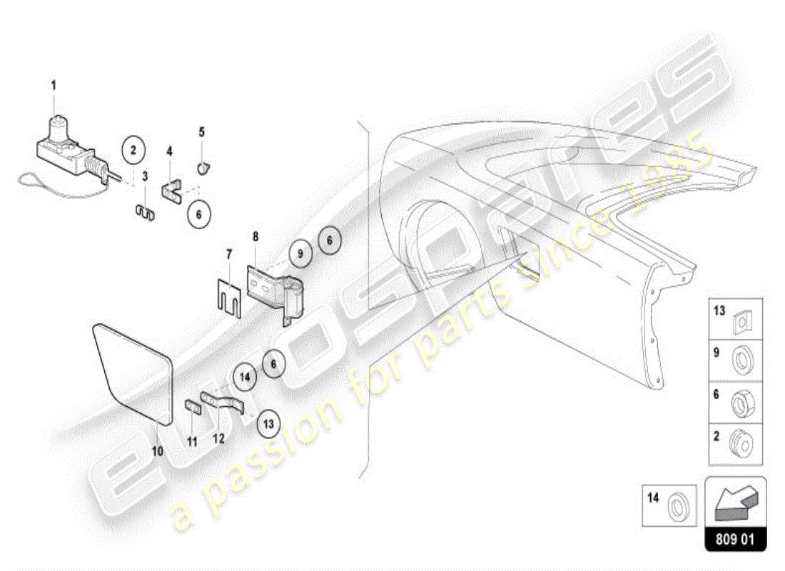 lamborghini diablo vt (1998) trappe de remplissage de carburant schéma des pièces