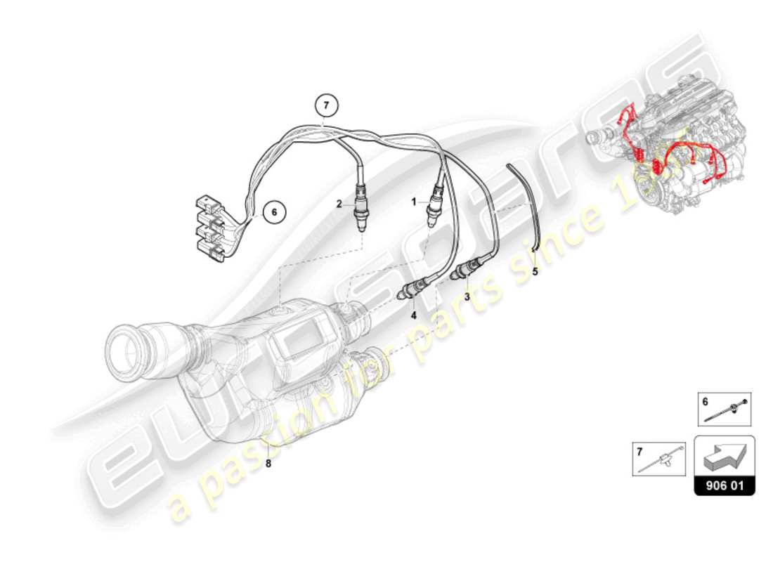 lamborghini revuelto coupe (2024) sonde lambda schéma des pièces