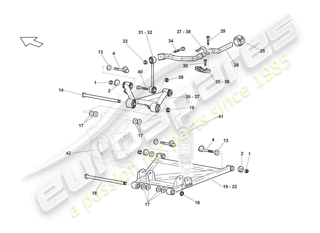 lamborghini reventon roadster wishbone arrière schéma des pièces
