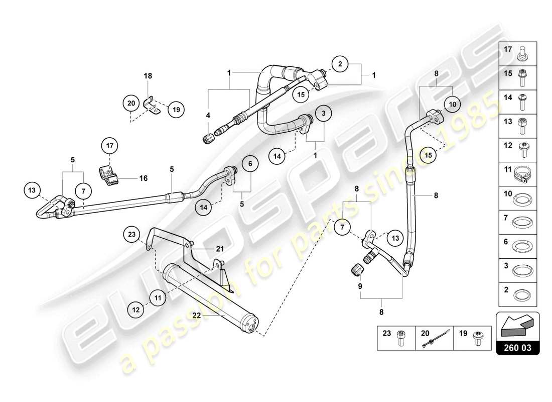 lamborghini countach lpi 800-4 (2022) diagramme des pièces air