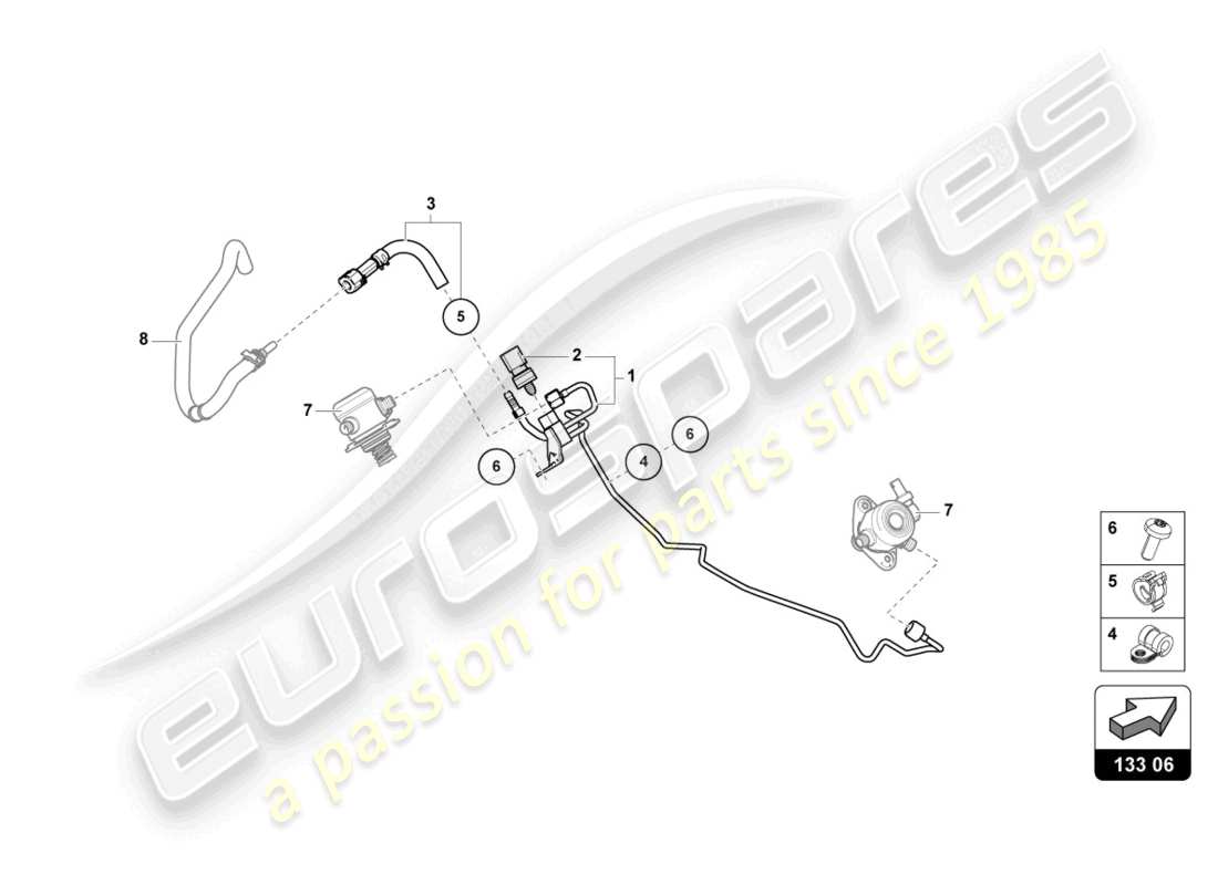 lamborghini urus (2020) conduite d'alimentation en carburant schéma des pièces