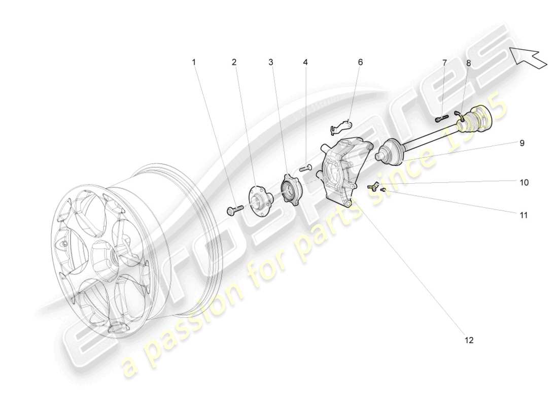 lamborghini gallardo coupe (2005) arbre de transmission arrière schéma des pièces
