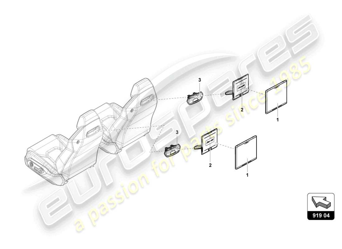 lamborghini urus (2022) pièces électriques pour infodivertissement arrière schéma des pièces